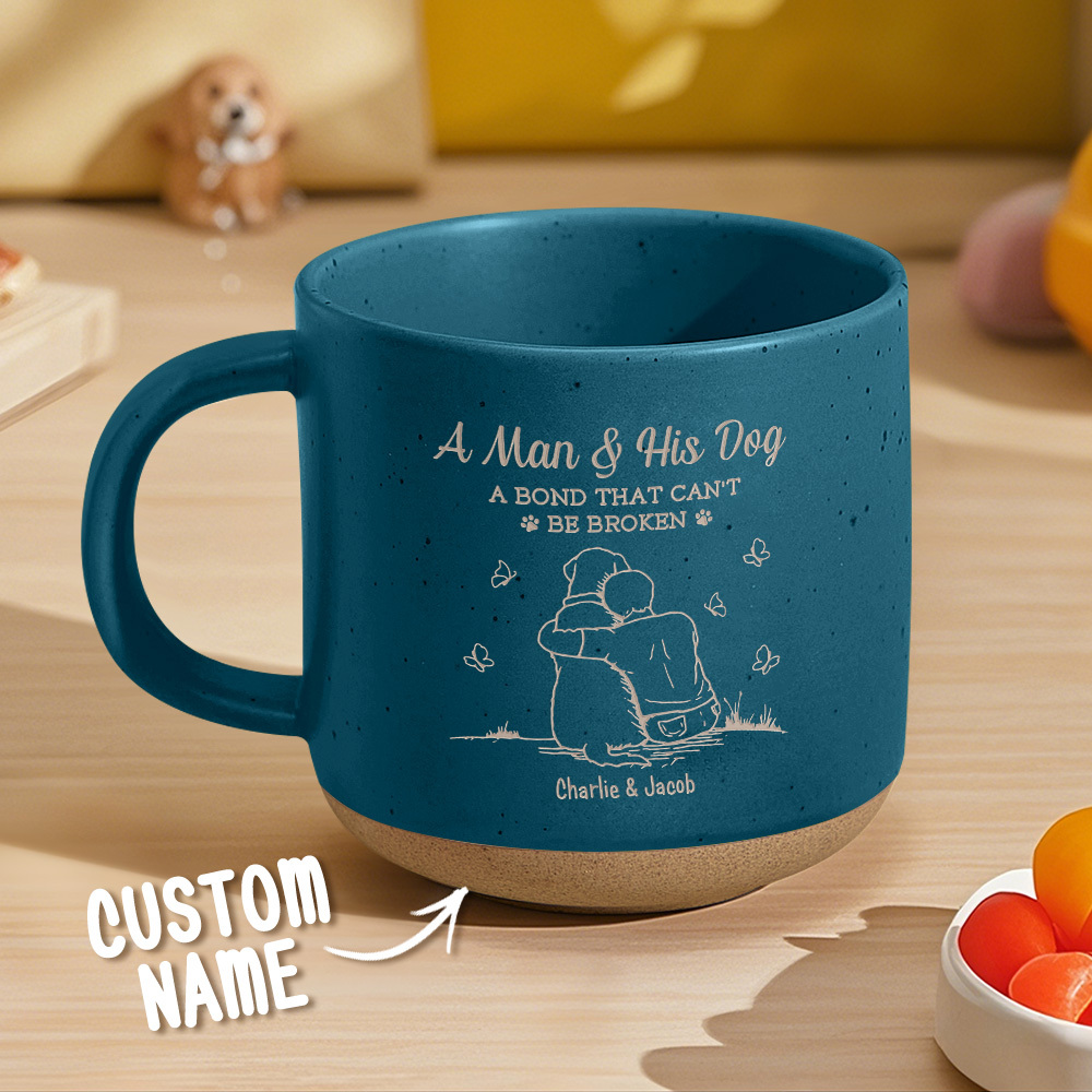 Custom Memorial Pottery Mug Sympathy Gift For Pet Lovers-Bond That Can't Be Broken - MyFaceBoxer