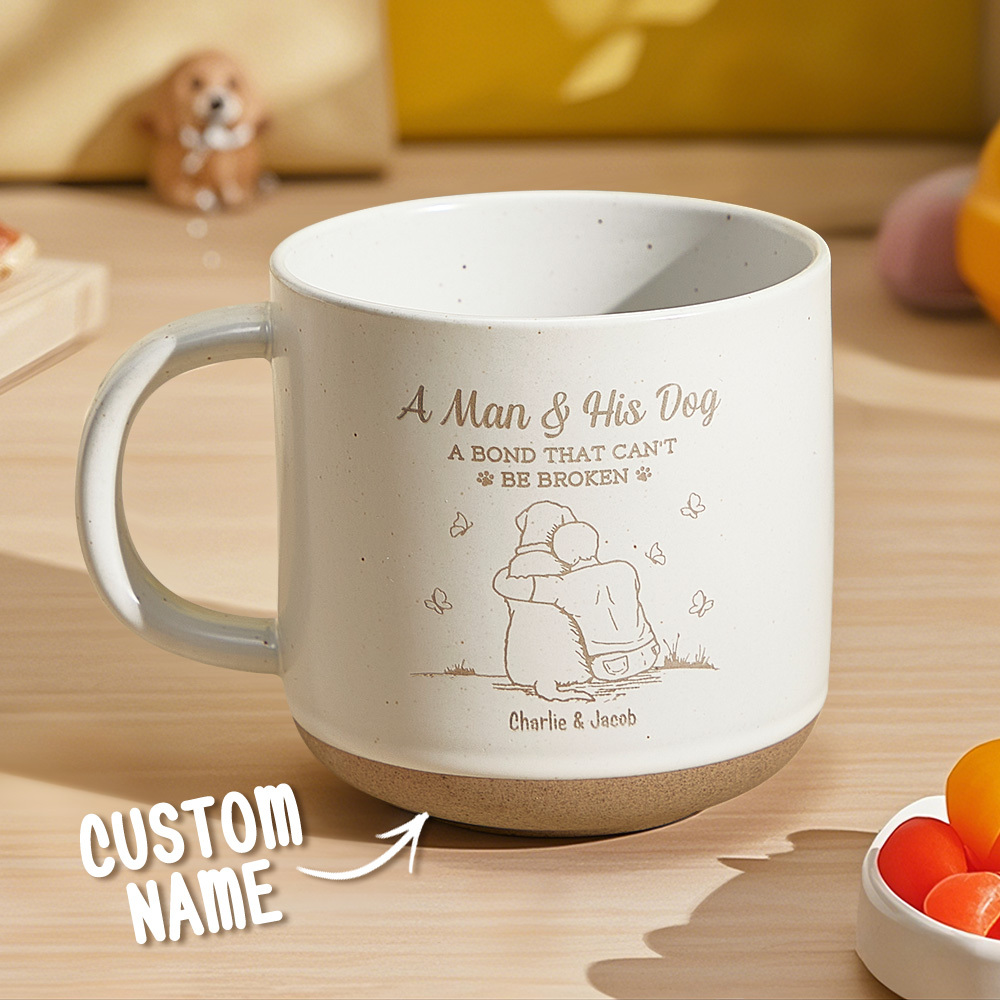 Custom Memorial Pottery Mug Sympathy Gift For Pet Lovers-Bond That Can't Be Broken - MyFaceBoxer
