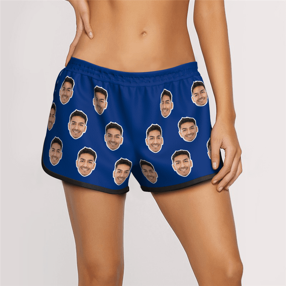 Women's Custom Face Elastic Sport Short Pants - MyFaceBoxer