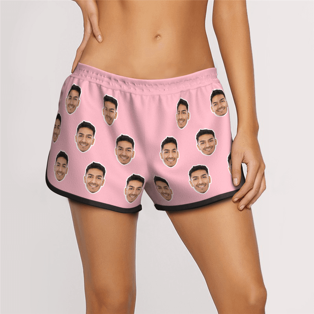 Women's Custom Face Elastic Sport Short Pants - MyFaceBoxer
