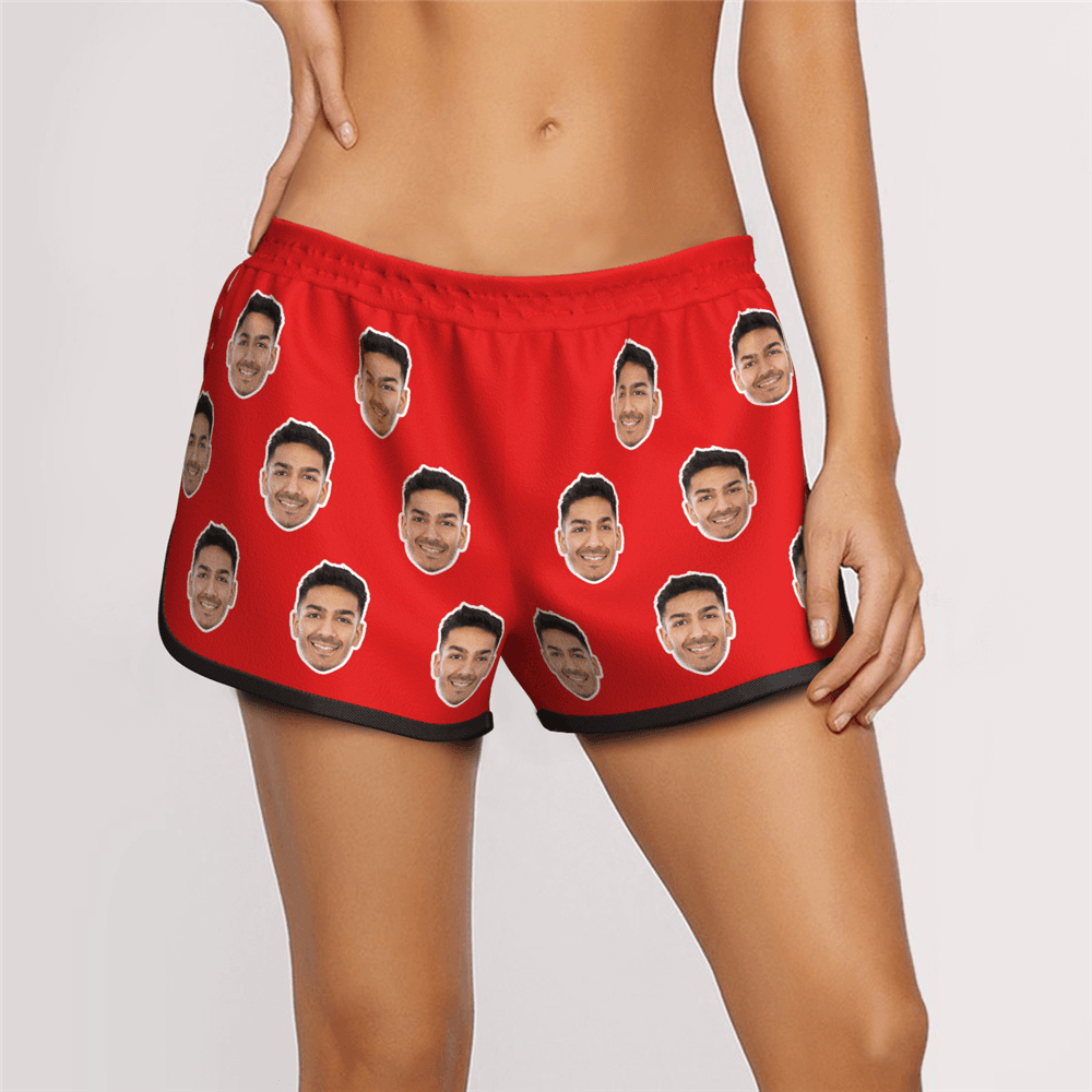 Women's Custom Face Elastic Sport Short Pants - MyFaceBoxer