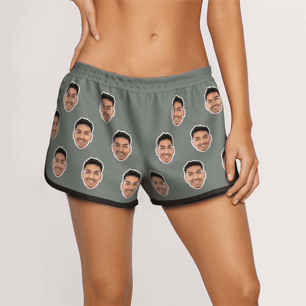Women's Custom Face Elastic Sport Short Pants - MyFaceBoxer