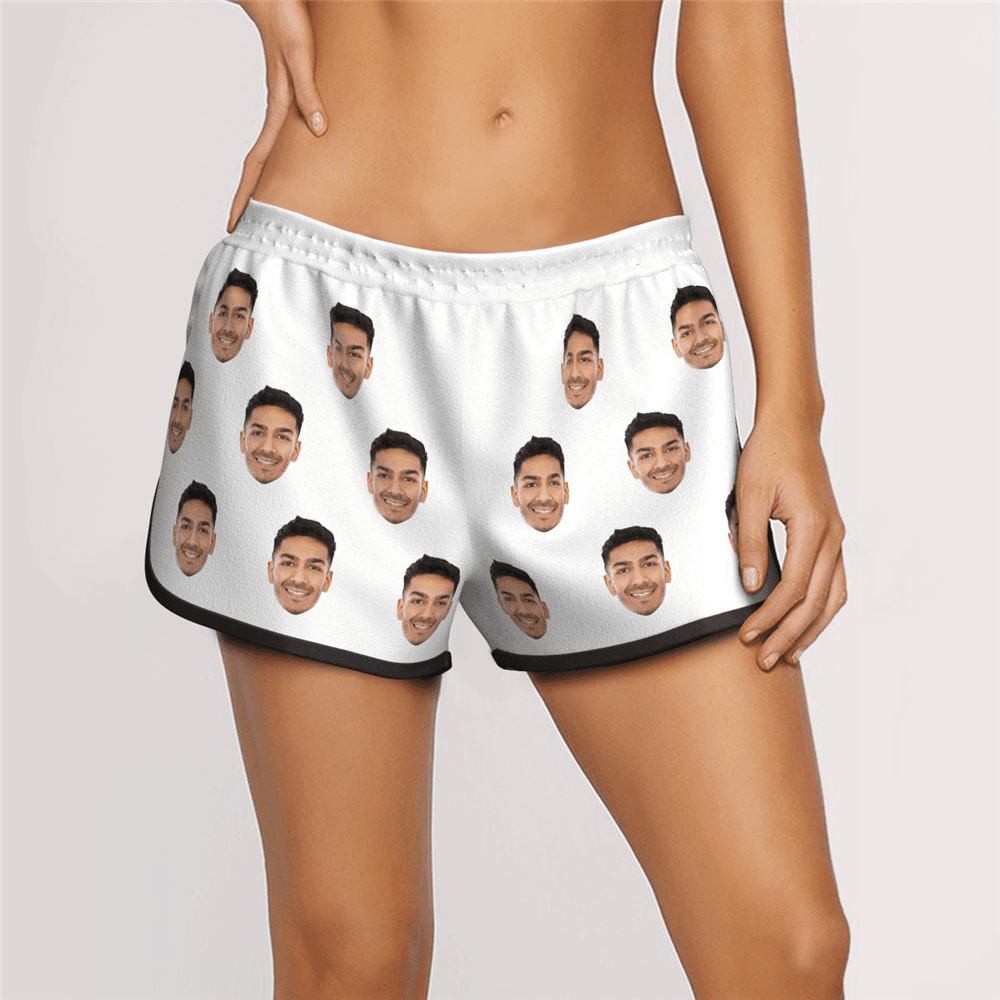 Women's Custom Face Elastic Sport Short Pants - MyFaceBoxer
