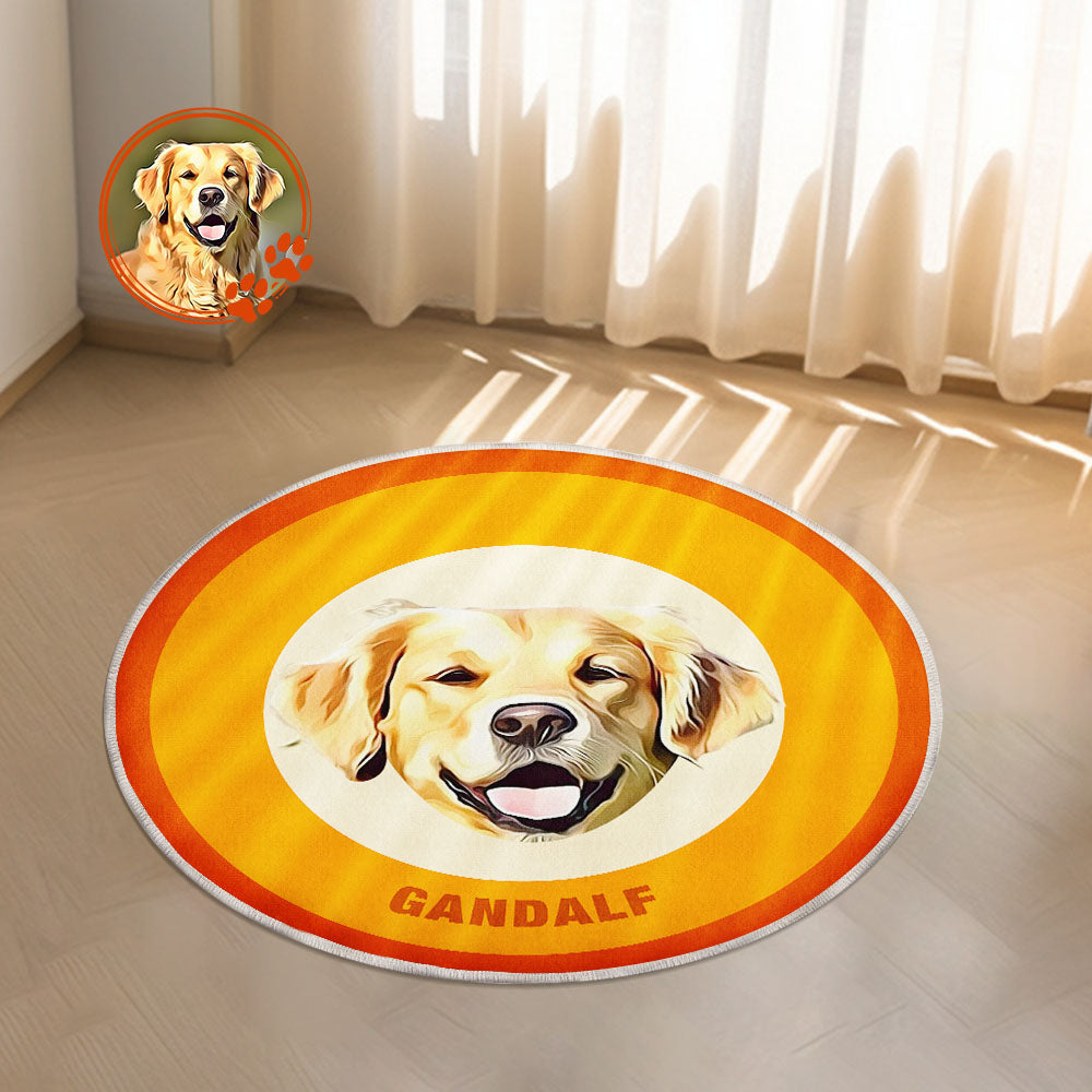 Custom Pet Photo Doormat Personalized Floor Mat Gift for Pet Lover - Orange - MyFaceBoxer