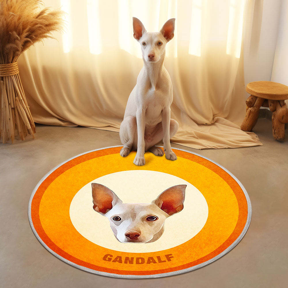 Custom Pet Photo Doormat Personalized Floor Mat Gift for Pet Lover - Orange - MyFaceBoxer