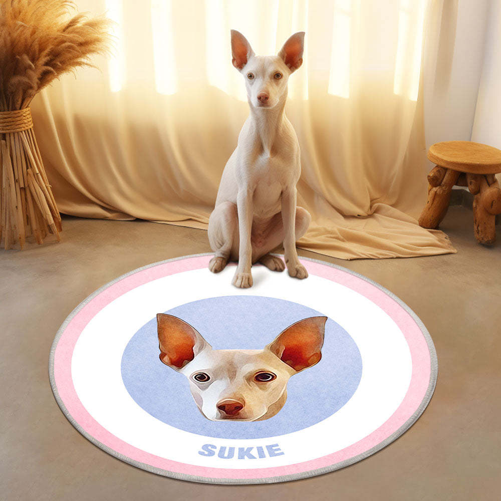 Custom Pet Photo Doormat Personalized Floor Mat Gift for Pet Lover - Orange - MyFaceBoxer