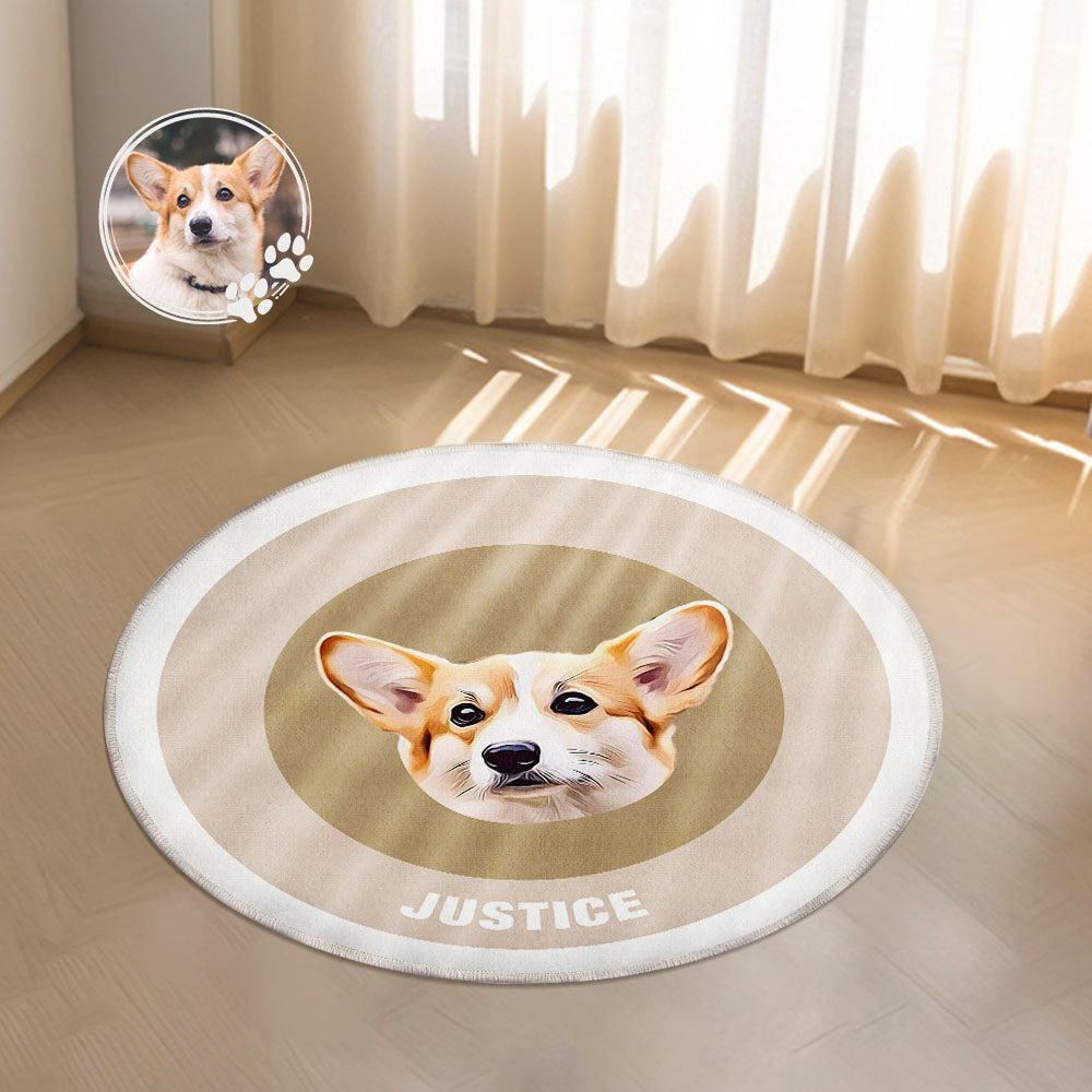 Custom Pet Photo Doormat Personalized Floor Mat Gift for Pet Lover - Khaki - MyFaceBoxer