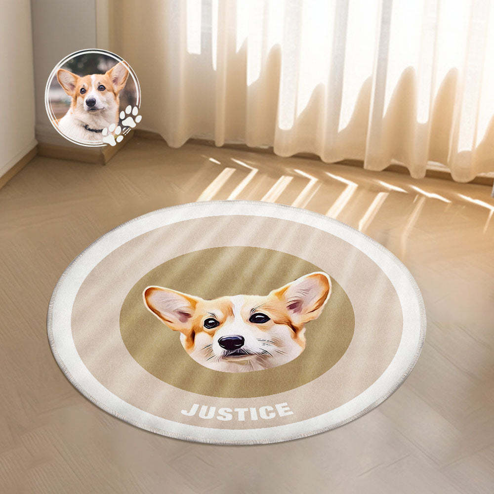 Custom Pet Photo Doormat Personalized Floor Mat Gift for Pet Lover - Orange - MyFaceBoxer