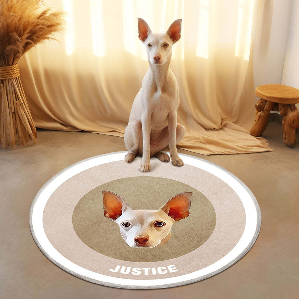 Custom Pet Photo Doormat Personalized Floor Mat Gift for Pet Lover - Orange - MyFaceBoxer