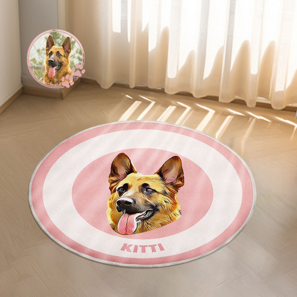 Custom Pet Photo Doormat Personalized Floor Mat Gift for Pet Lover - Pink - MyFaceBoxer