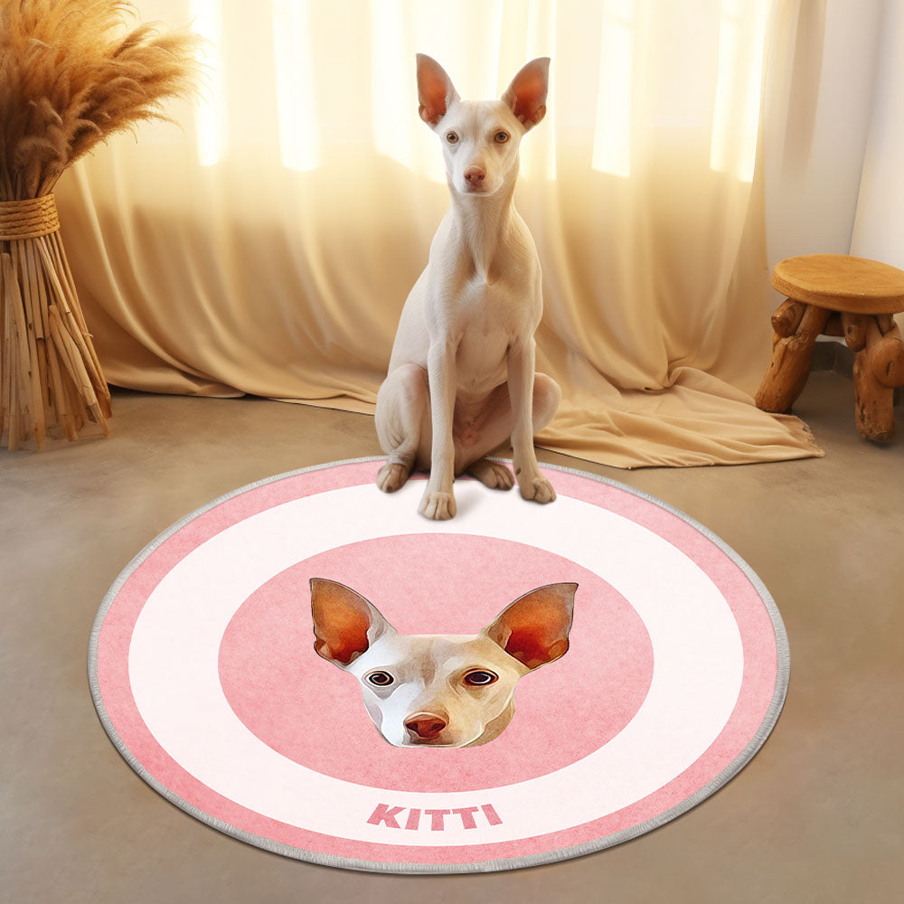 Custom Pet Photo Doormat Personalized Floor Mat Gift for Pet Lover - Pink - MyFaceBoxer
