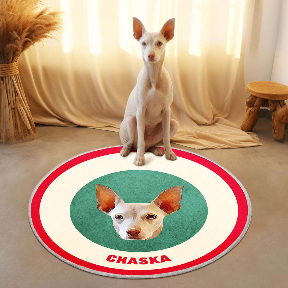 Custom Pet Photo Doormat Personalized Floor Mat Gift for Pet Lover - Orange - MyFaceBoxer