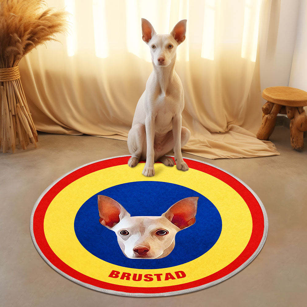 Custom Pet Photo Doormat Personalized Floor Mat Gift for Pet Lover - Orange - MyFaceBoxer