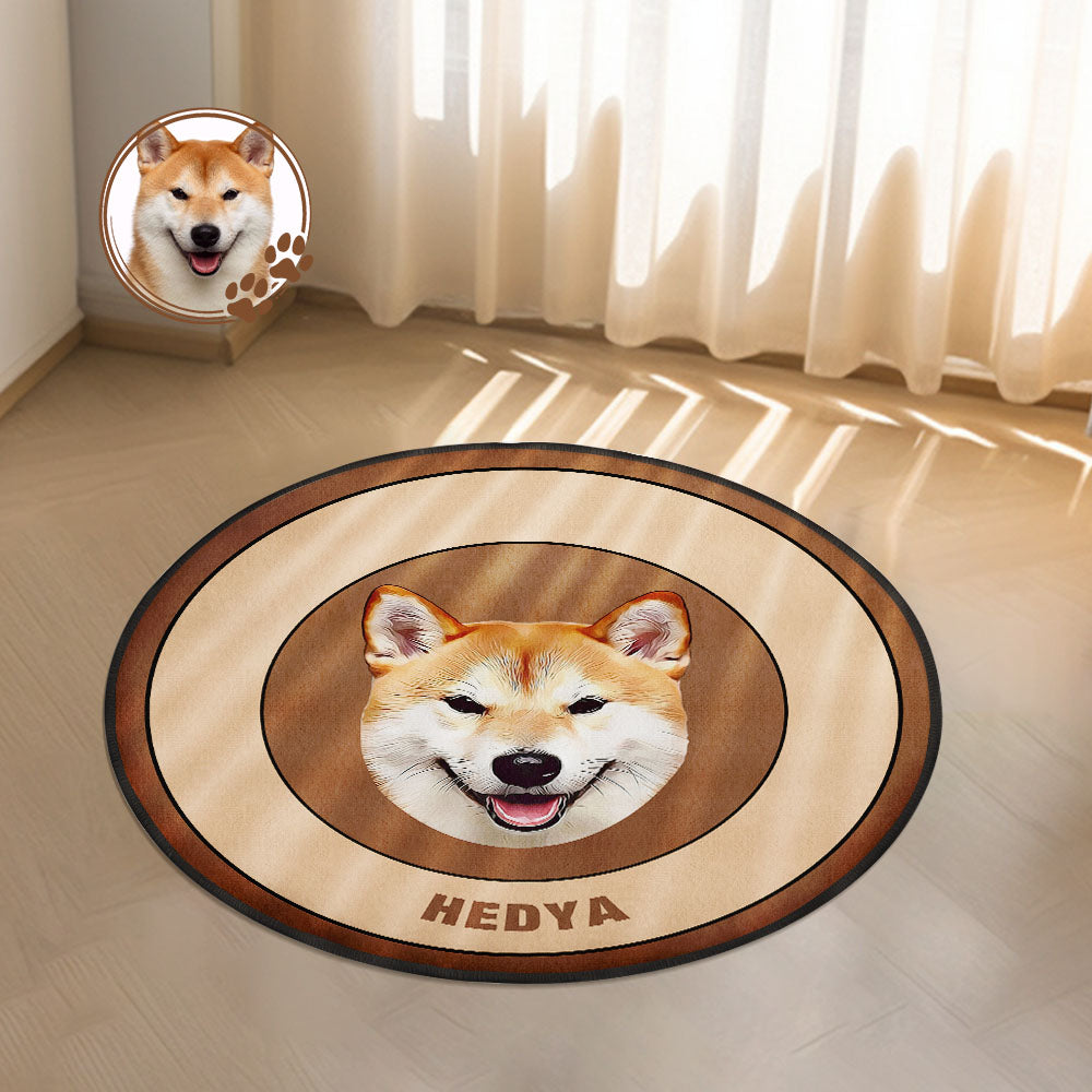 Custom Pet Photo Doormat Personalized Floor Mat Gift for Pet Lover - Brown - MyFaceBoxer