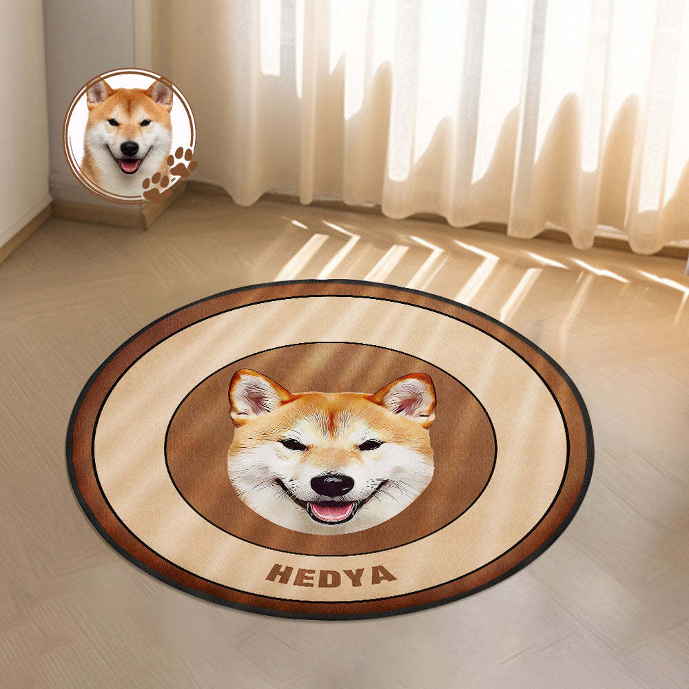 Custom Pet Photo Doormat Personalized Floor Mat Gift for Pet Lover - Orange - MyFaceBoxer