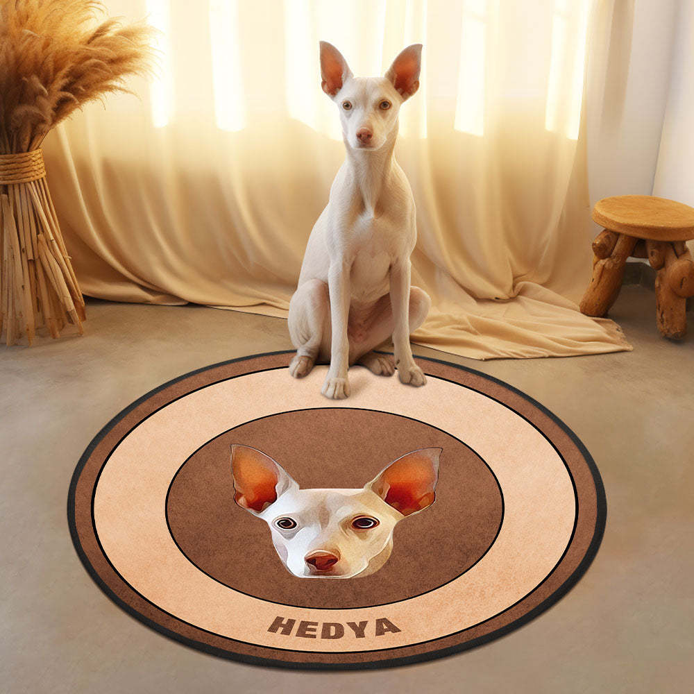 Custom Pet Photo Doormat Personalized Floor Mat Gift for Pet Lover - Orange - MyFaceBoxer