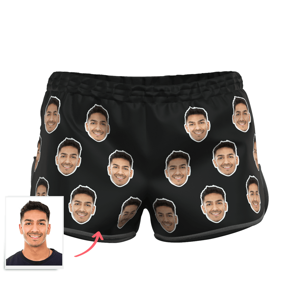 Women's Custom Face Elastic Sport Short Pants - MyFaceBoxer