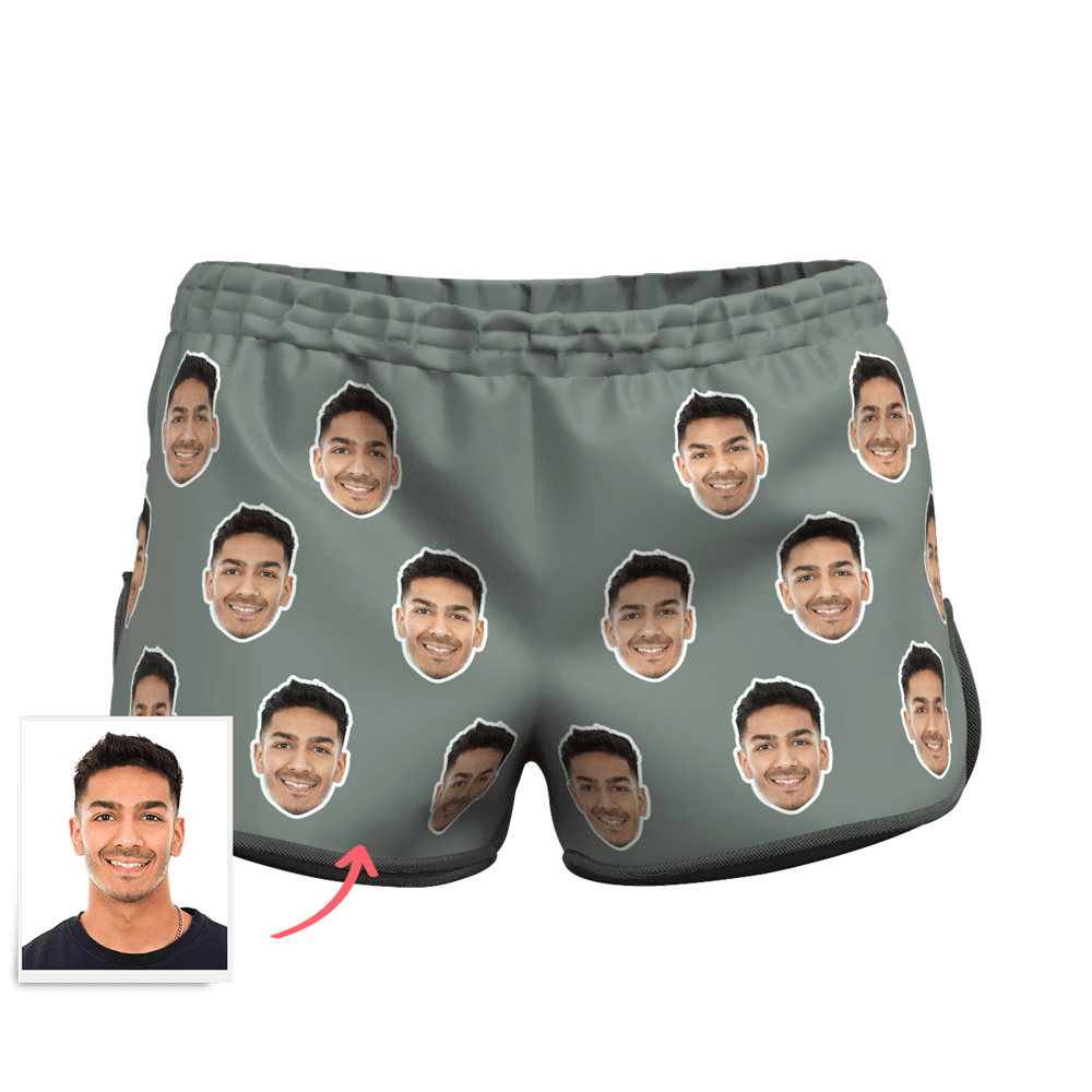 Women's Custom Face Elastic Sport Short Pants - MyFaceBoxer