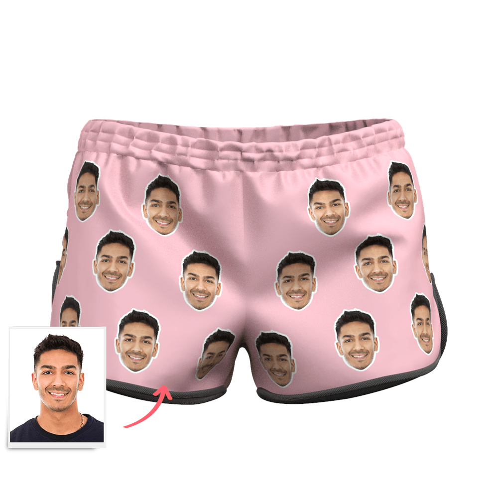 Women's Custom Face Elastic Sport Short Pants - MyFaceBoxer