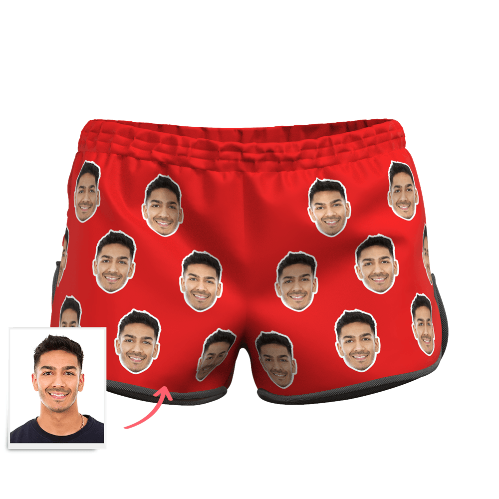 Women's Custom Face Elastic Sport Short Pants - MyFaceBoxer
