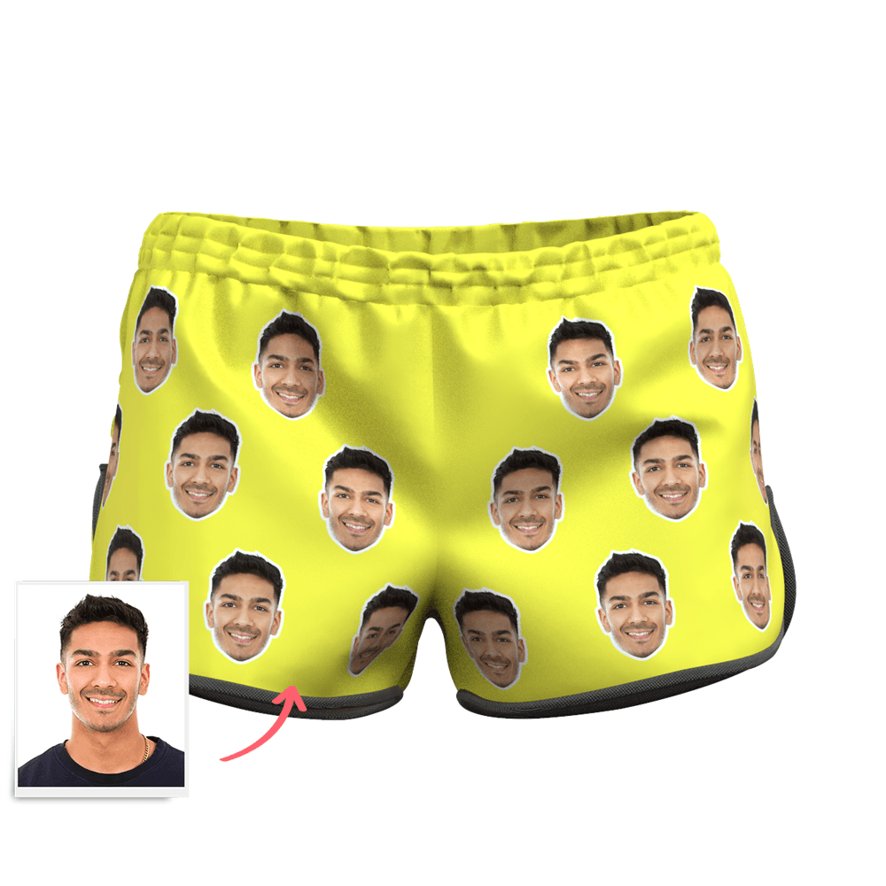 Women's Custom Face Elastic Sport Short Pants - MyFaceBoxer