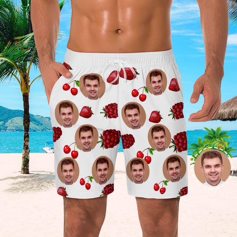 Custom Men's Beach Shorts Men's Photo Shorts Fruit Design - MyFaceBoxer