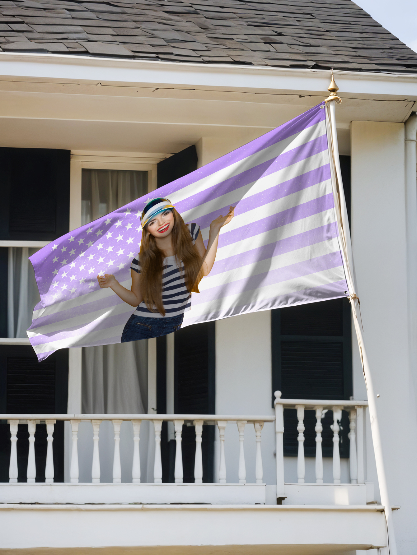 Custom Photo Garden Flag Garden Flag Personalized Your Photo Flag, American Flag Style - MyFaceBoxer