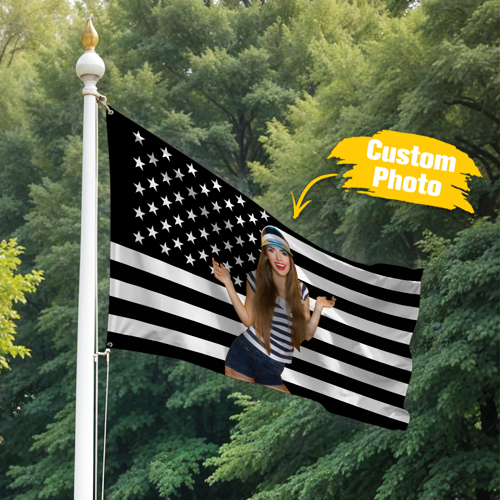 Custom Photo Garden Flag Garden Flag Personalized Your Photo Flag, American Flag Style - MyFaceBoxer