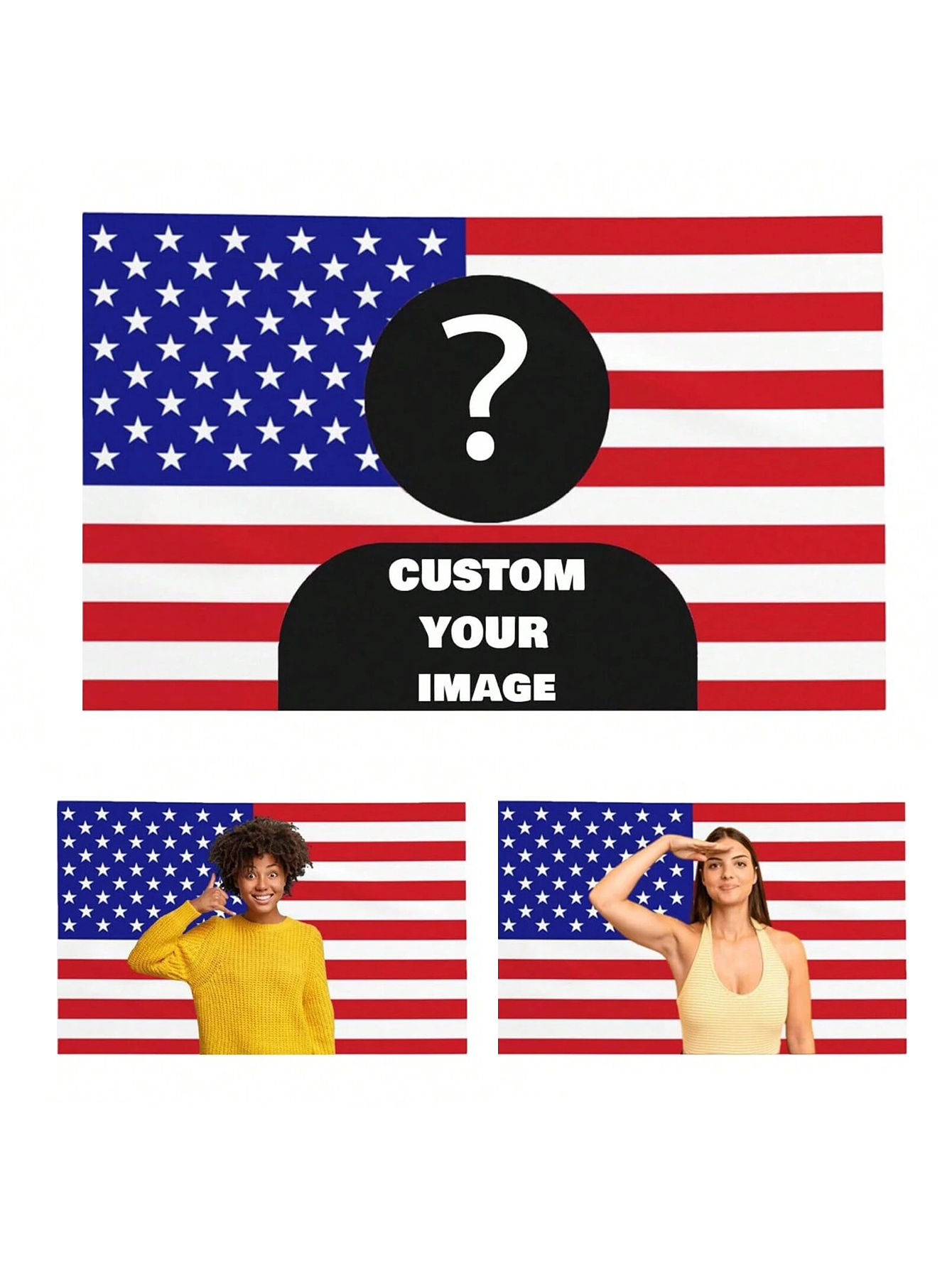 Personalized Tapestry Custom American Flag Style Wall Art Home Decor Custom Wall Tapestry Custom Photo Backdrop - MyFaceBoxer