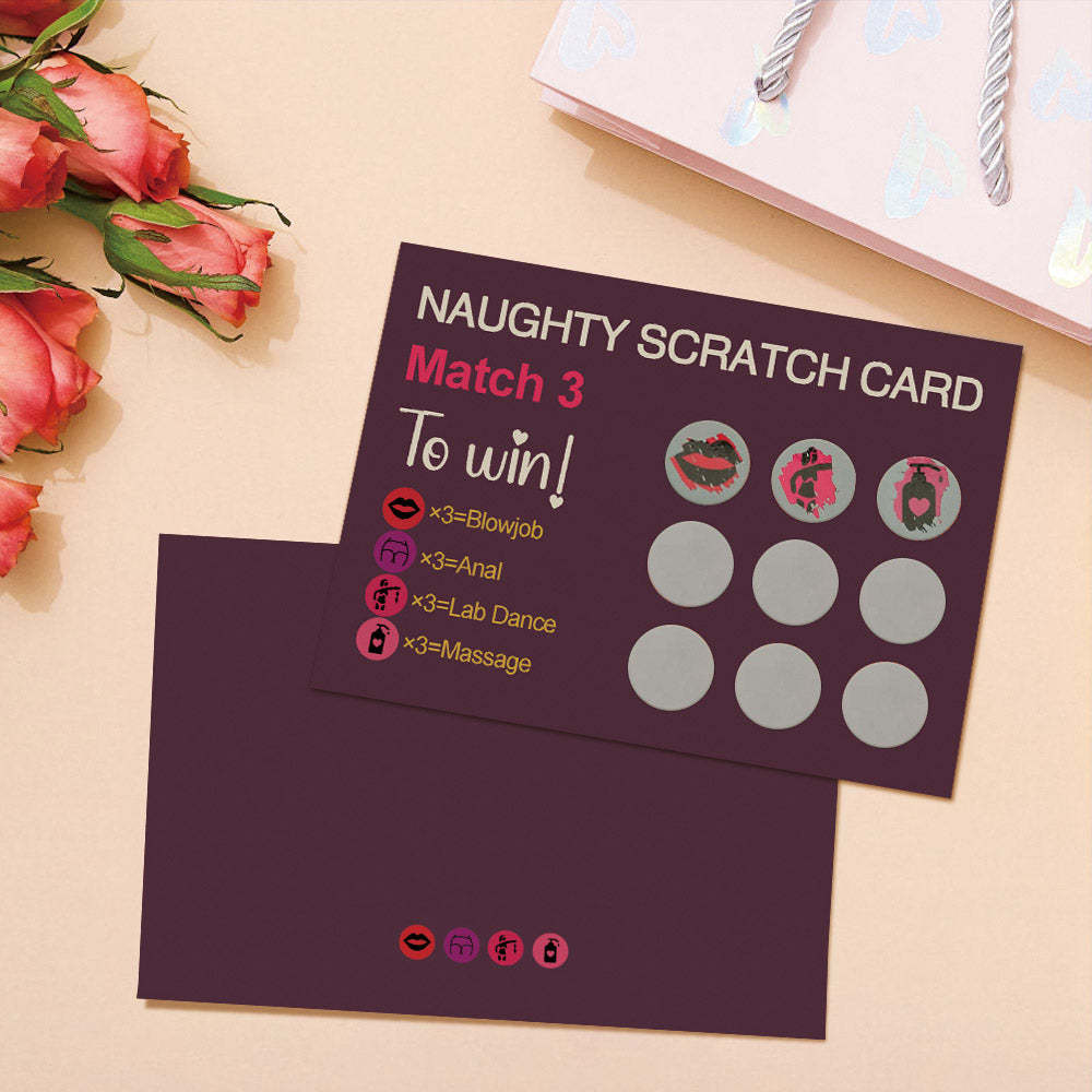 Surprise Funny Rude Scratch Card Naughty Scratch Off Card Match 3 to Win Card - MyFaceBoxer