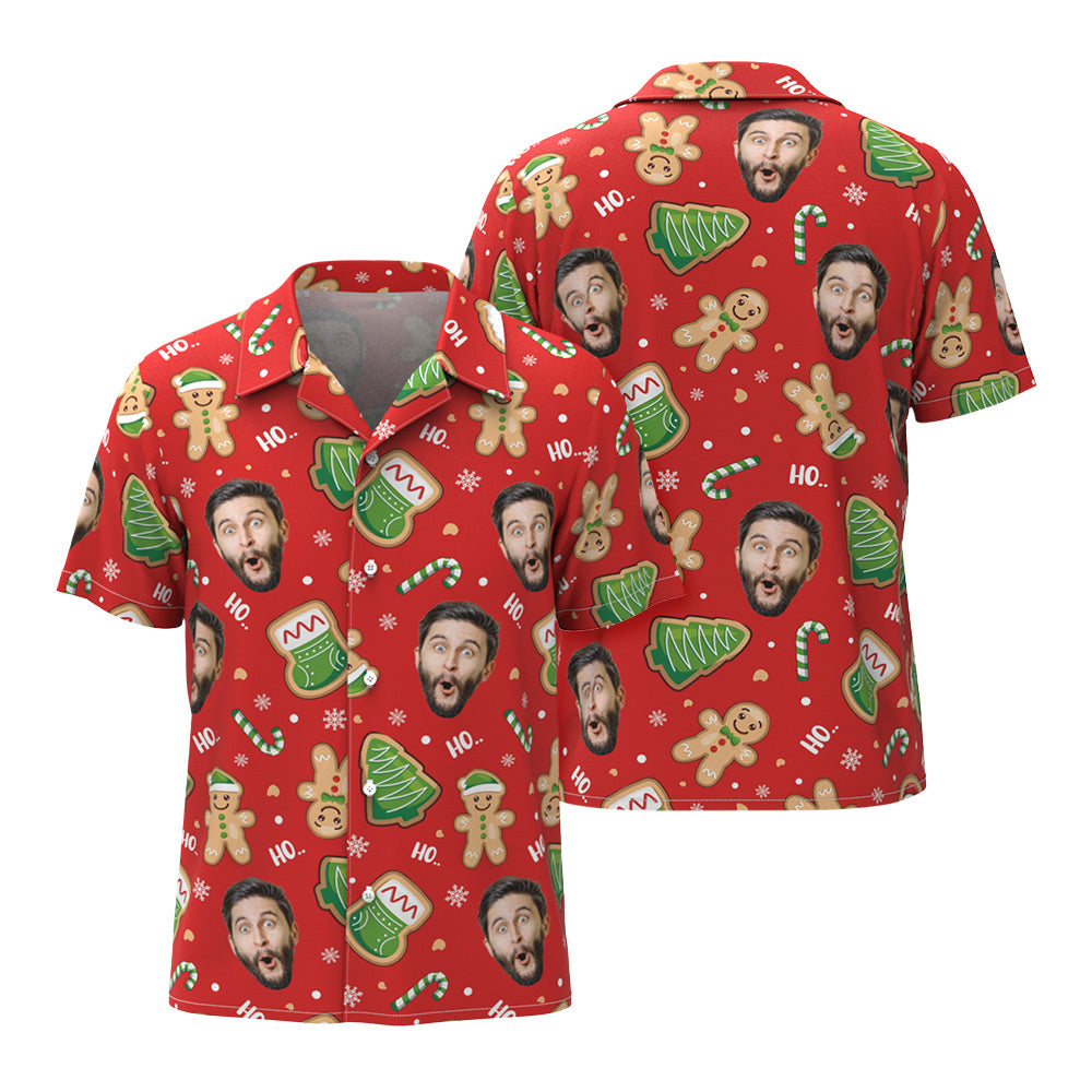 Custom Face Hawaiian Shirts A Cosy Little Men's Christmas Shirts Gift - MyFaceBoxer