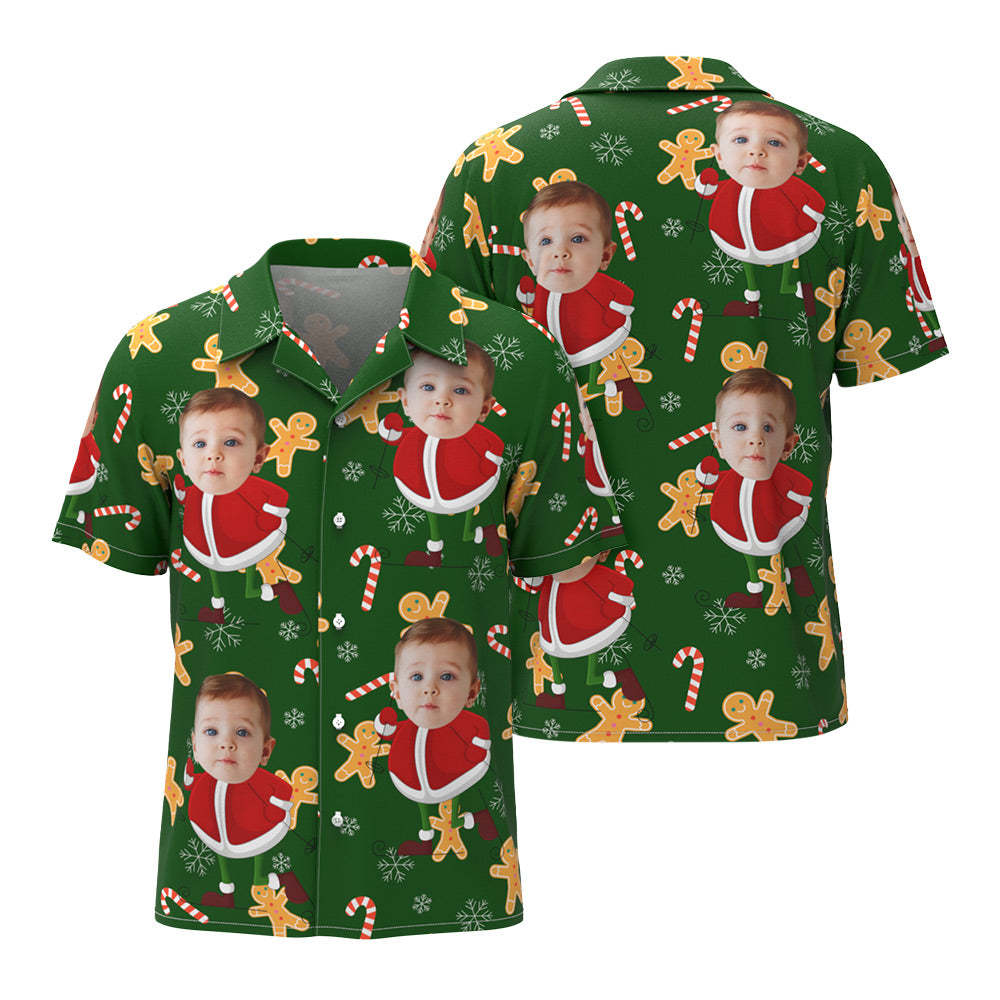 Custom Face Hawaiian Shirts Funny Face Santa Merry Christmas Shirts Gift - MyFaceBoxer