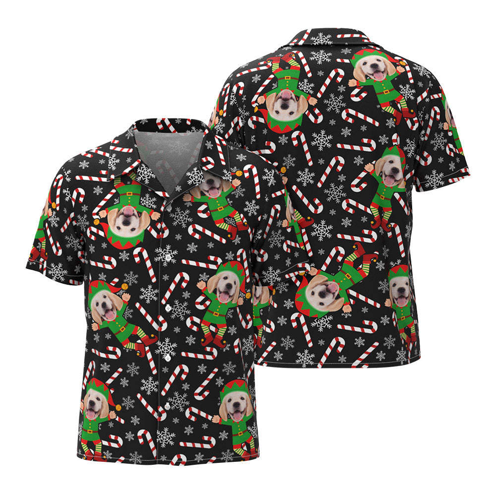 Custom Face Hawaiian Shirts The Pug Elf Christmas Hawaiian Shirt Gift - MyFaceBoxer