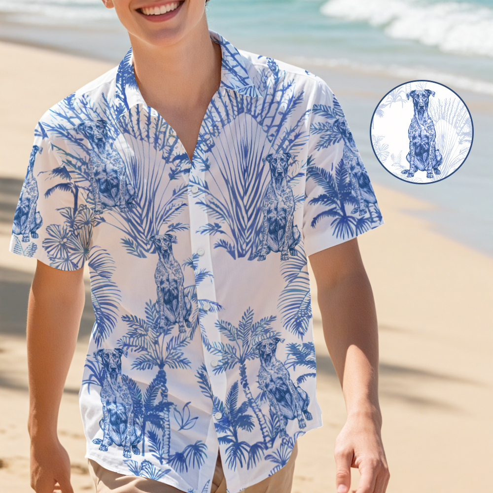 Dog Lovers Toile De Jouy Style Custom Dog Breeds - Personalized Hawaiian Shirt