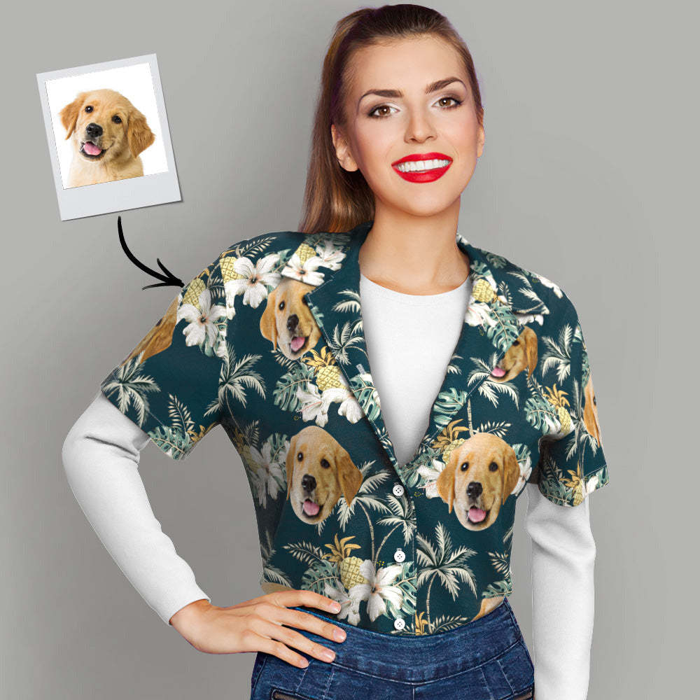 Custom Hawaiian Shirts with Pet Face Funky Vintage Hawaiian Shirt Casual Shirt for Gift - MyFaceBoxer