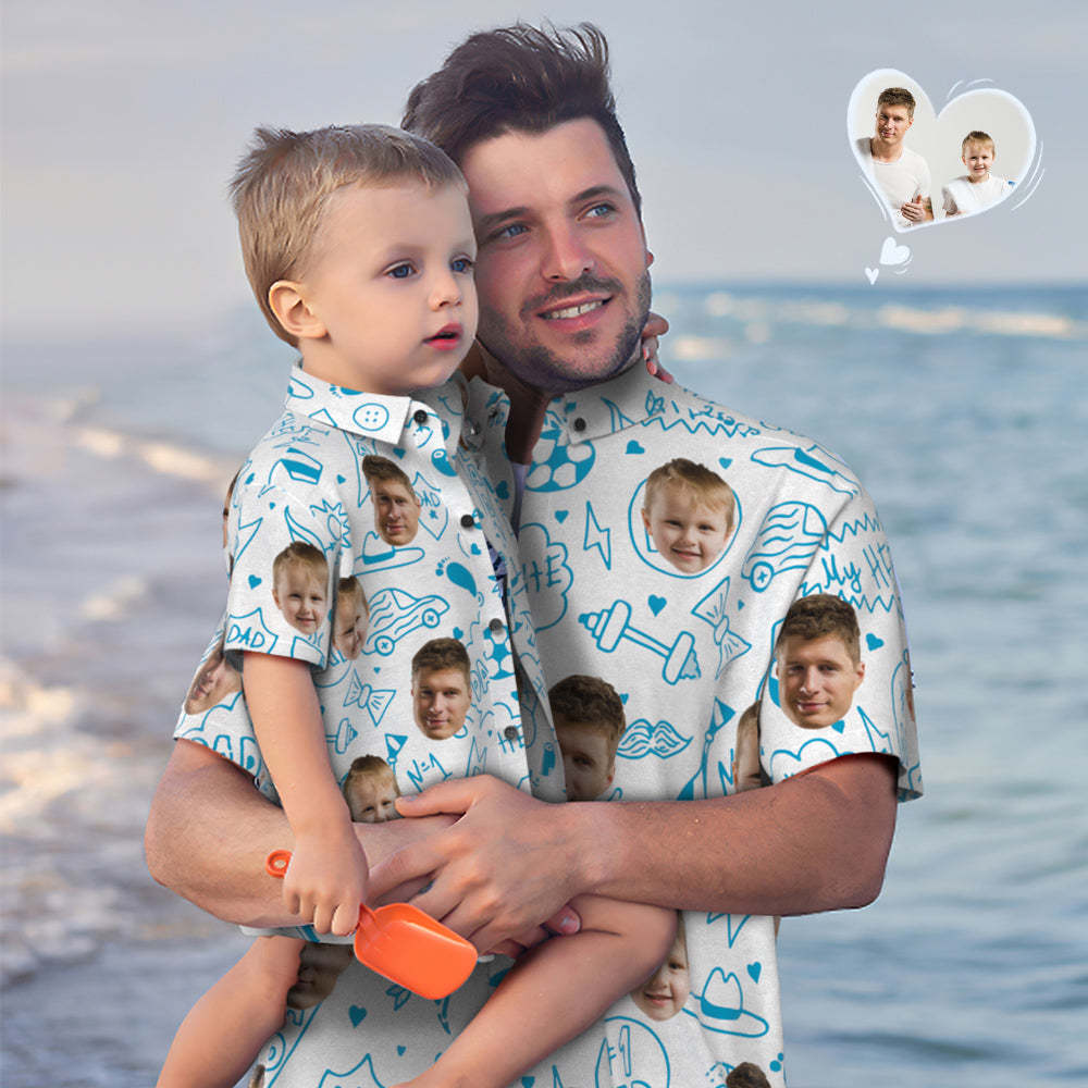 Custom Face Hawaiian Shirt Matching Father's Day Shirt Father's Day Gift - Best Dad in the World - MyFaceBoxer