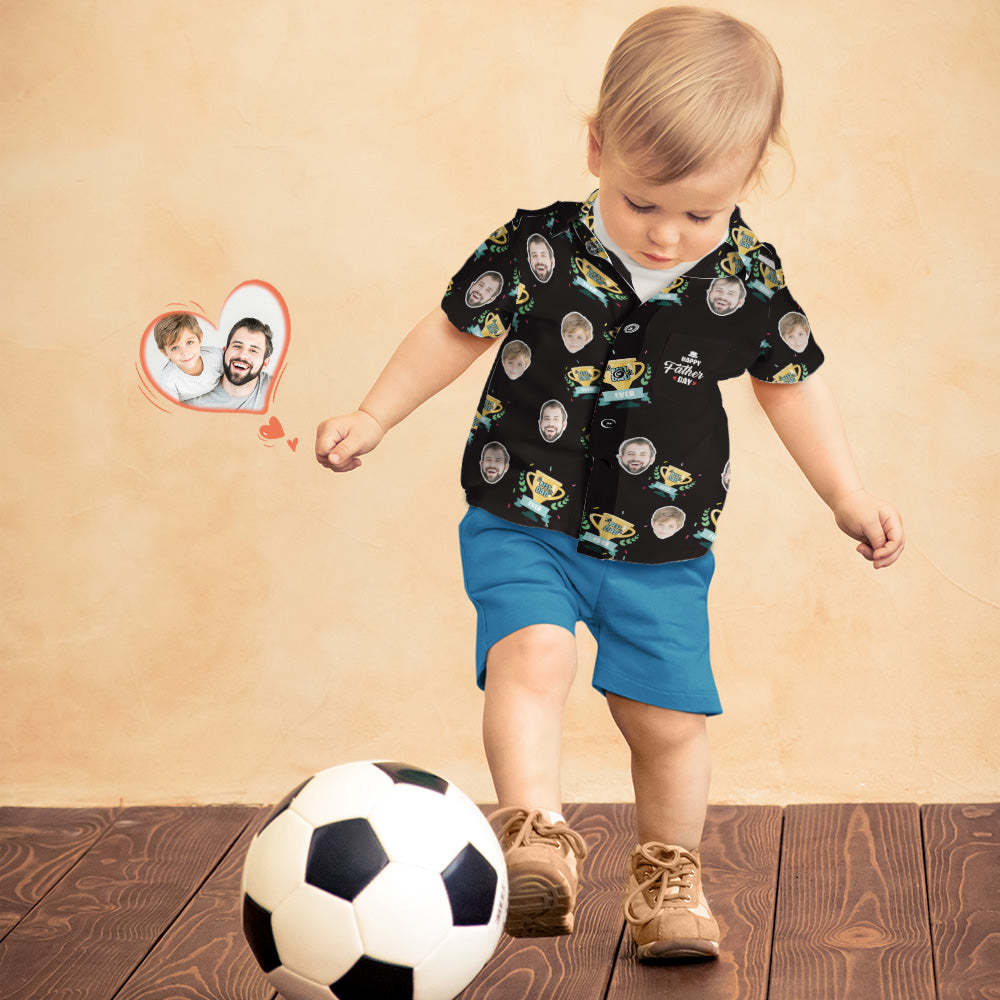 Custom Photo Hawaiian Shirt Personalized Face Hawaiian Shirt Gift Father's Day Gift - Best Dad Ever - MyFaceBoxer