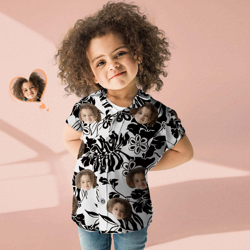 Custom Face Hawaiian Style Big Hibiscus Shirt Family Matching - MyFaceBoxer