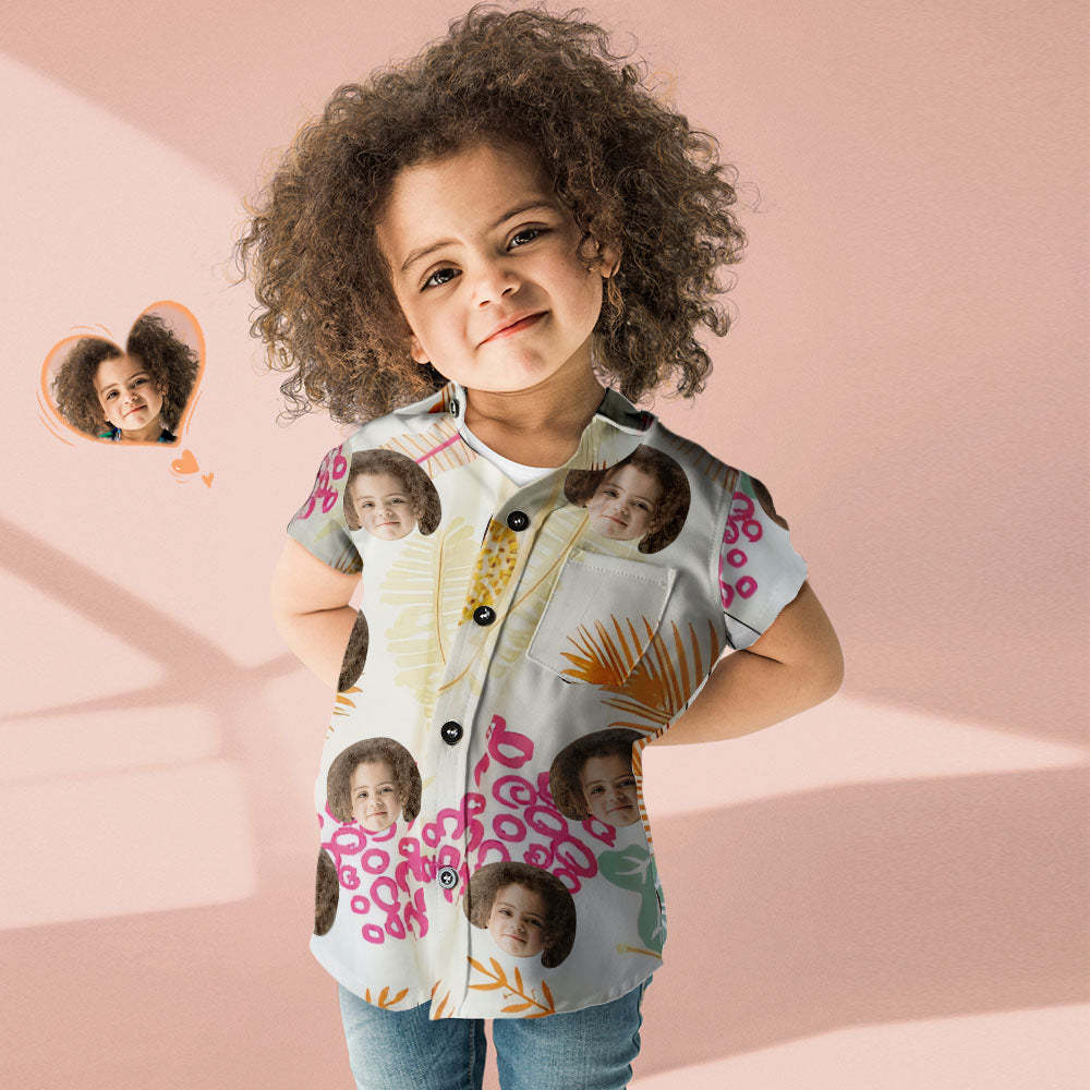 Custom Face Hawaiian Style Pineapples Shirt Family Matching - MyFaceBoxer