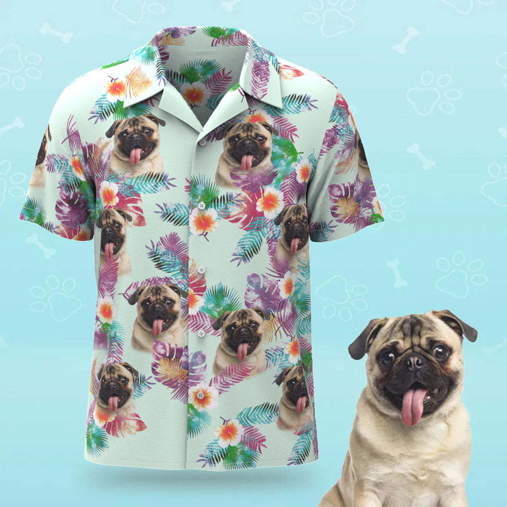 Custom Face Men Hawaiian Shirts Personalized Cute Dog Face for Pet Lover - MyFaceBoxer