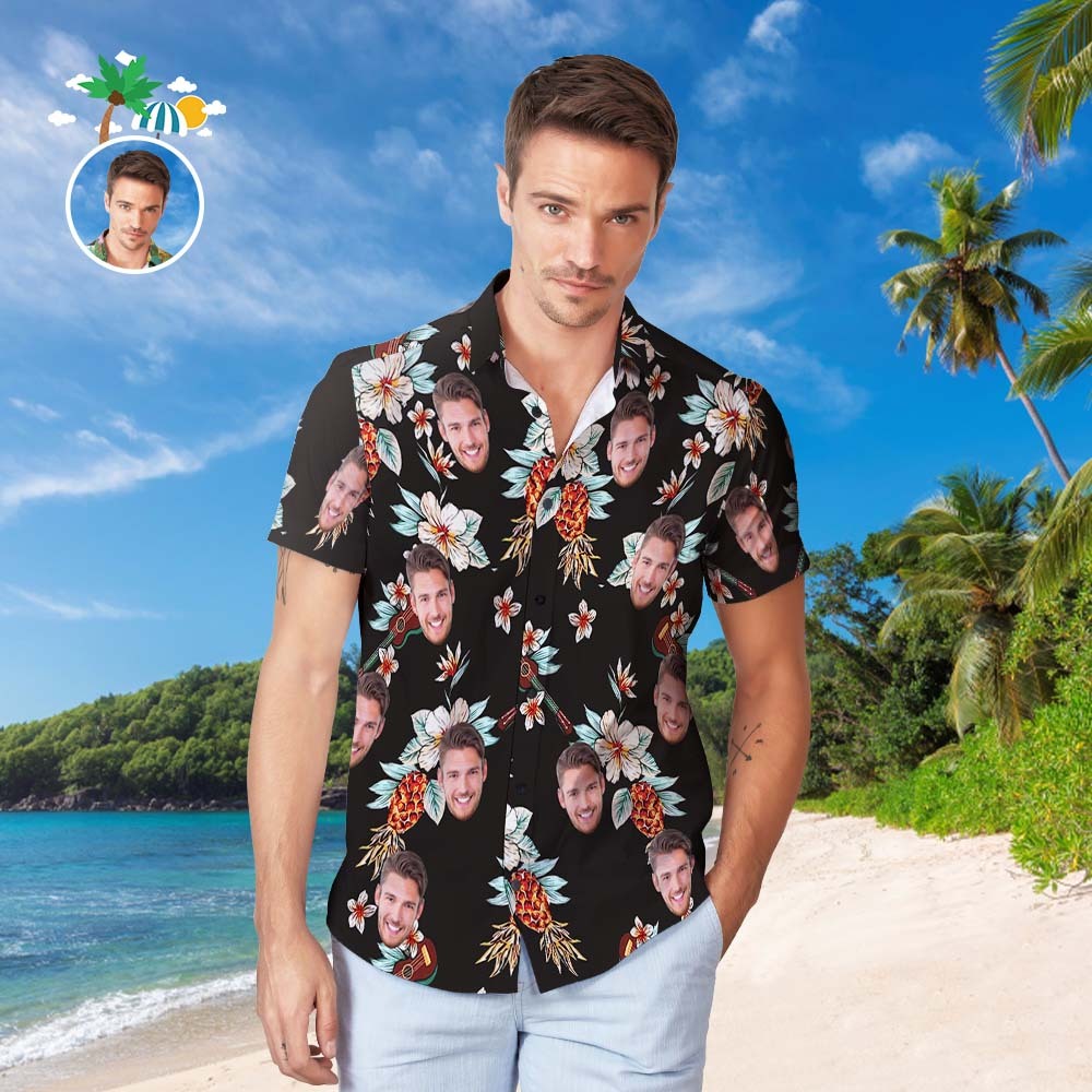 Custom Face Hawaiian Shirt Men's Popular All Over Print Hawaiian Beach Shirt Gift - Romantic Getaway - MyFaceBoxer