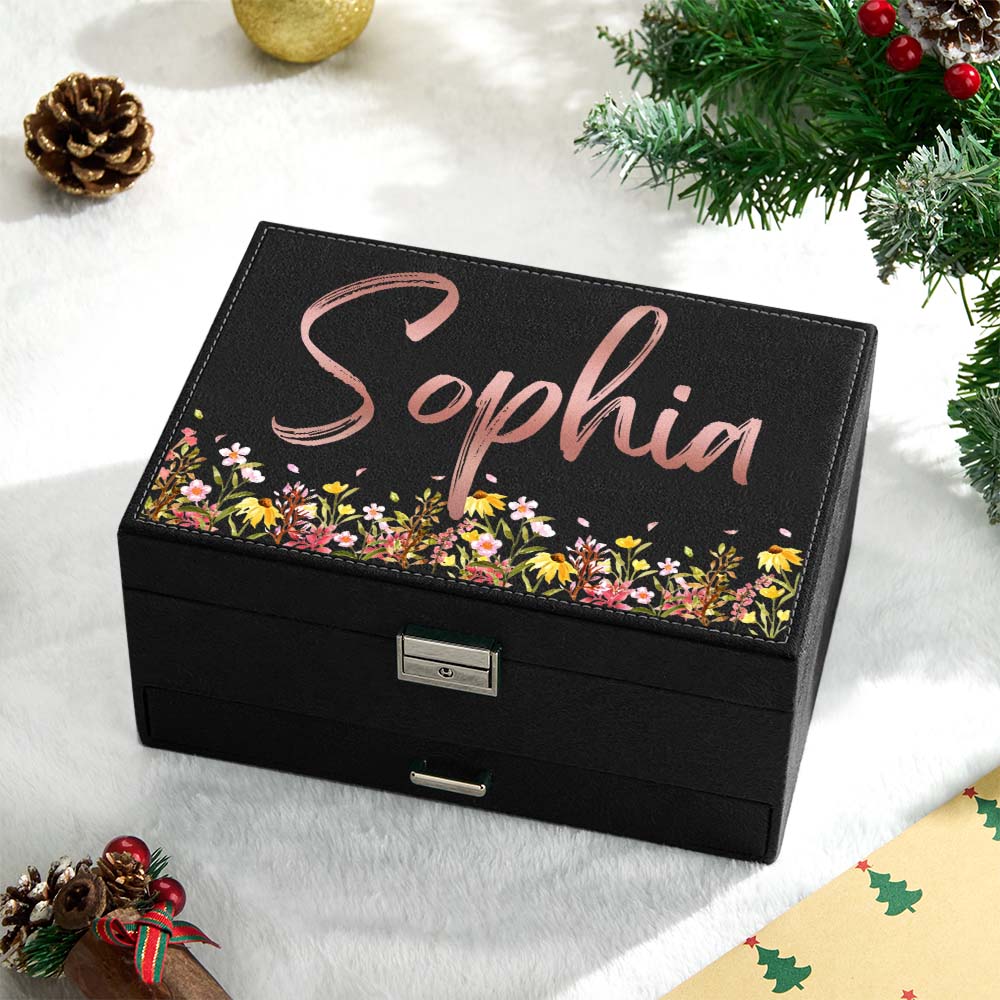 Custom Large Jewelry Box, Jewelry Storage Organizer for Women, Box with Drawer Women Velvet Jewelry Organizer, Christmas gifts, Gift for Her