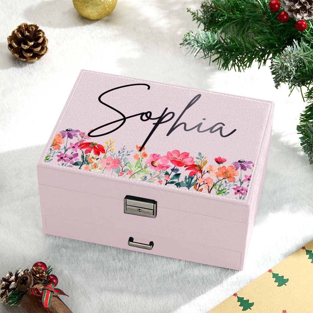 Custom Large Jewelry Box, Jewelry Storage Organizer for Women, Box with Drawer Women Velvet Jewelry Organizer, Christmas gifts, Gift for Her