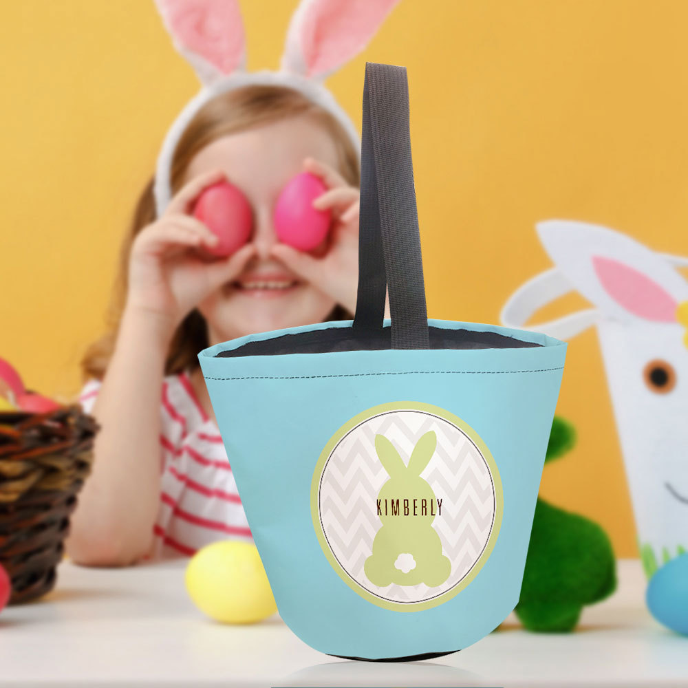 Personalized Name Easter Basket Custom Easter Bunny Basket Gifts for Kids - MyFaceBoxer