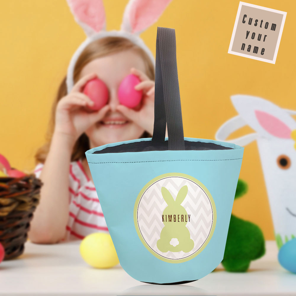 Personalized Name Easter Basket Custom Easter Bunny Basket Gifts for Kids - MyFaceBoxer