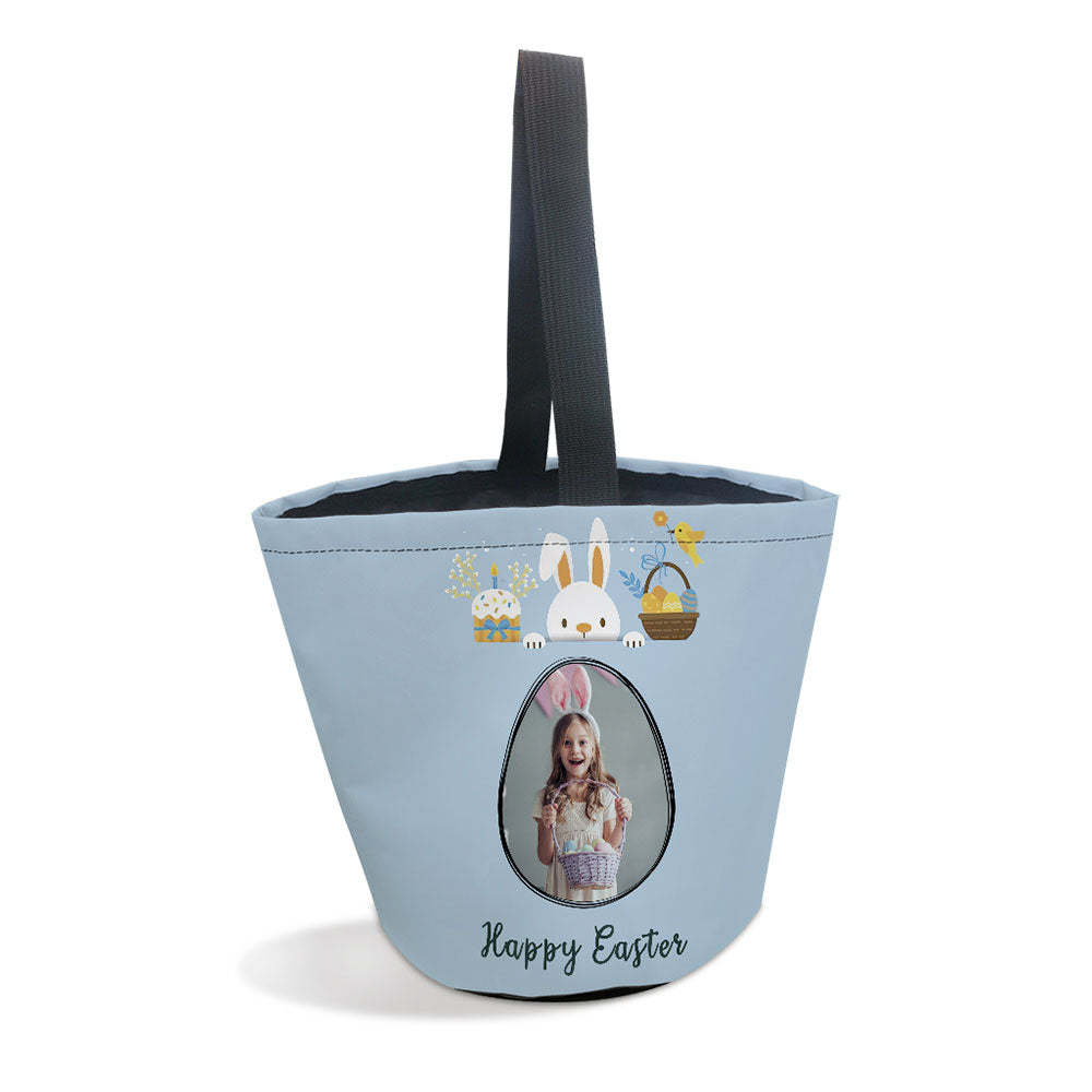 Personalized Easter Basket Custom Photo Cute Happy Easter Basket Gifts for Kids - MyFaceBoxer