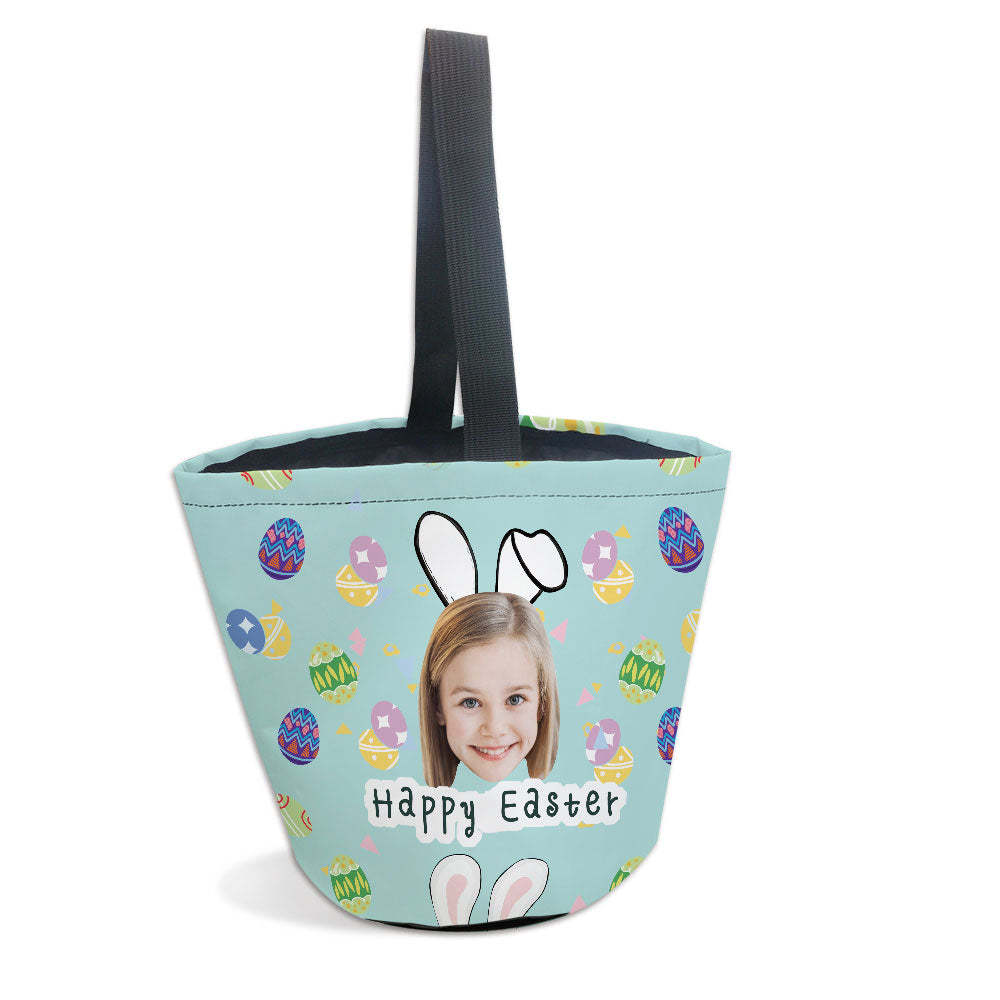 Personalized Easter Basket Custom Face Colorful Easter Eggs Easter Basket Gifts for Kids - MyFaceBoxer