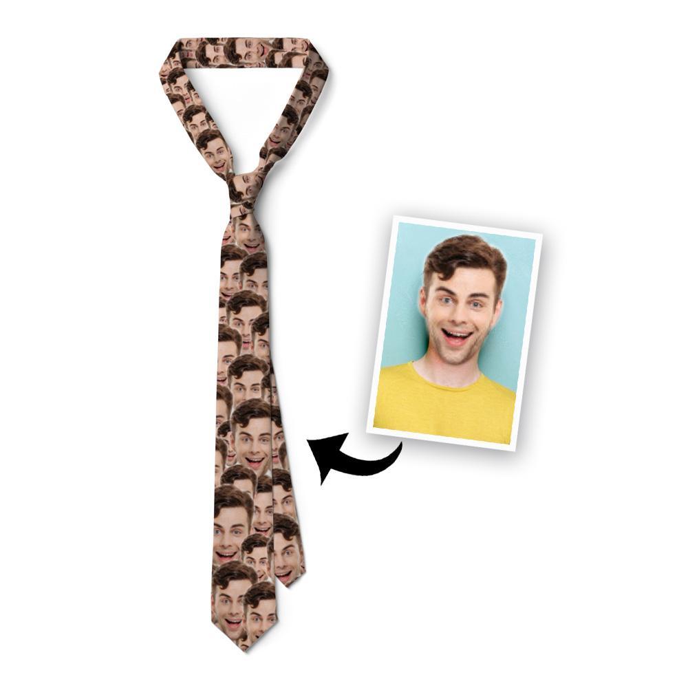 Gift For Father Custom Mash Face On Tie - MyFaceBoxer