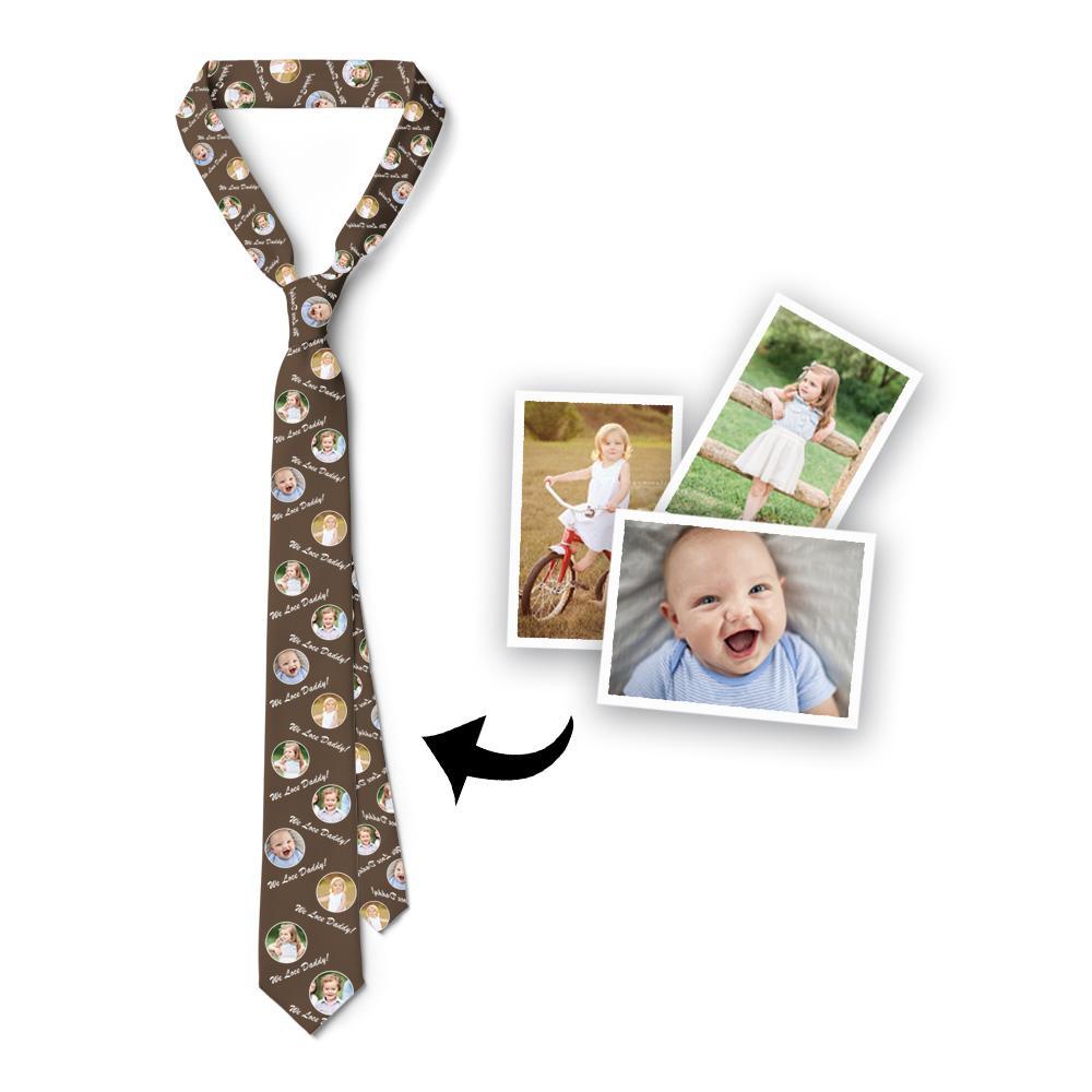 Gift For Father Custom Photo On Necktie We Love Dad - MyFaceBoxer