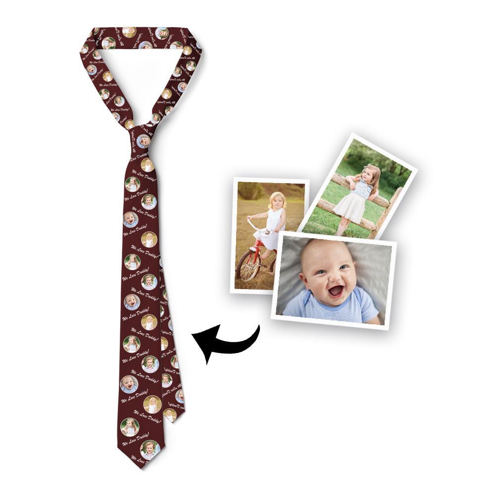 Gift For Father Custom Photo On Necktie We Love Dad - MyFaceBoxer